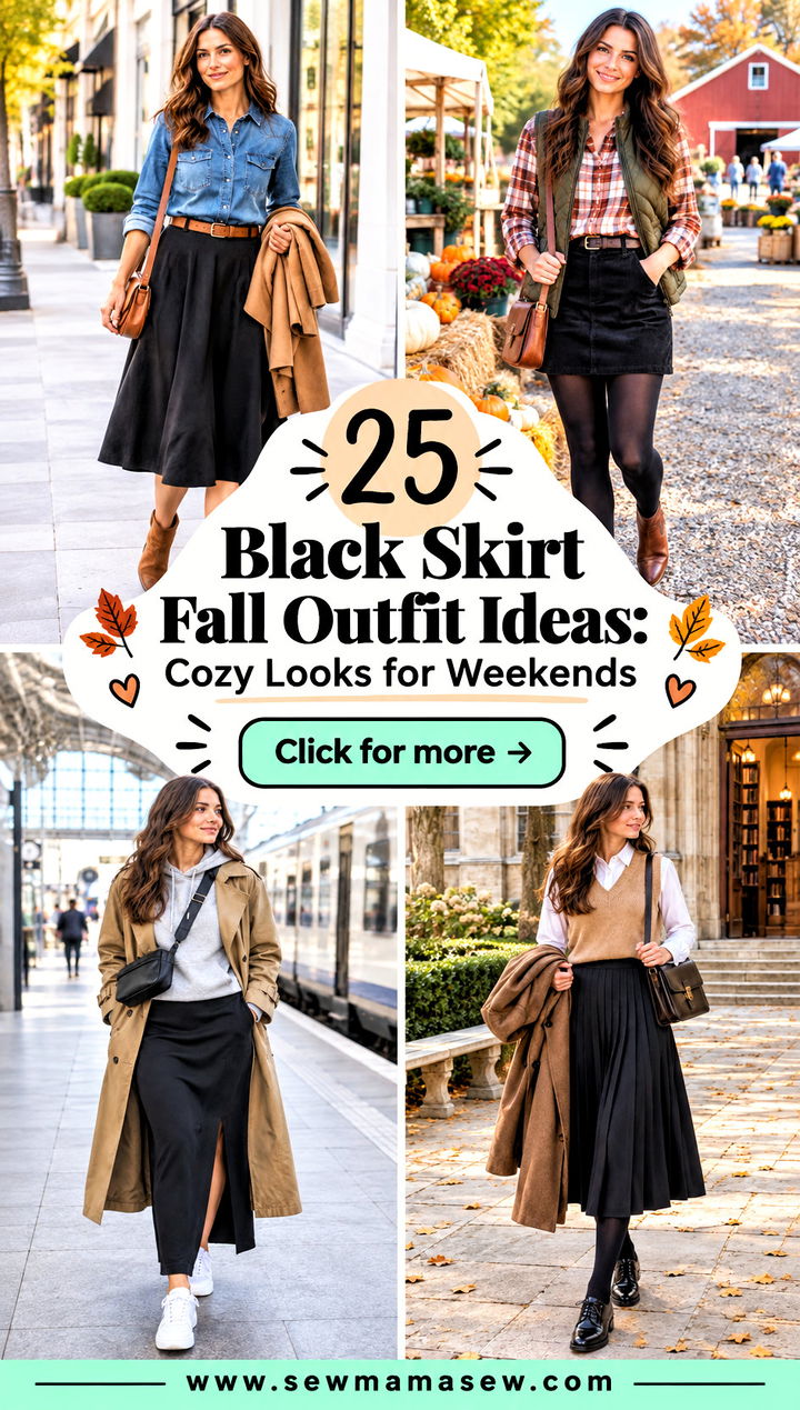 25 Black Skirt Fall Outfit Ideas Cozy Looks for Weekends - 25 Black Skirt Fall Outfit Ideas: Cozy Looks for Weekends
