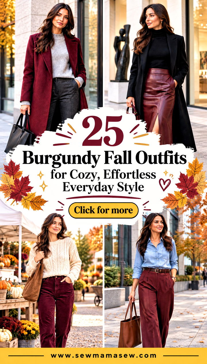 25 Burgundy Fall Outfits for Cozy Effortless Everyday Style - 25 Burgundy Fall Outfits for Cozy, Effortless Everyday Style