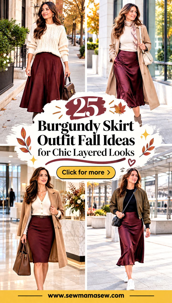 25 Burgundy Skirt Outfit Fall Ideas for Chic Layered Looks - 25 Burgundy Skirt Outfit Fall Ideas for Chic Layered Looks