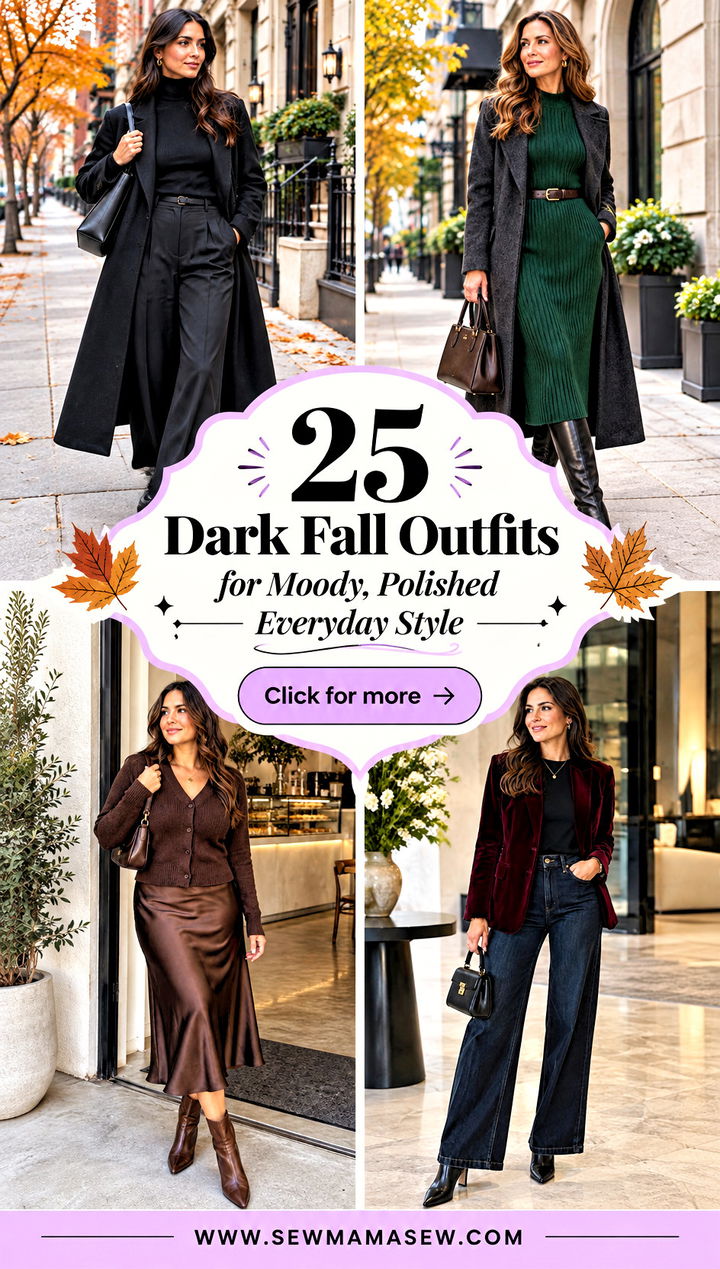 25 Dark Fall Outfits for Moody Polished Everyday Style - 25 Dark Fall Outfits for Moody, Polished Everyday Style