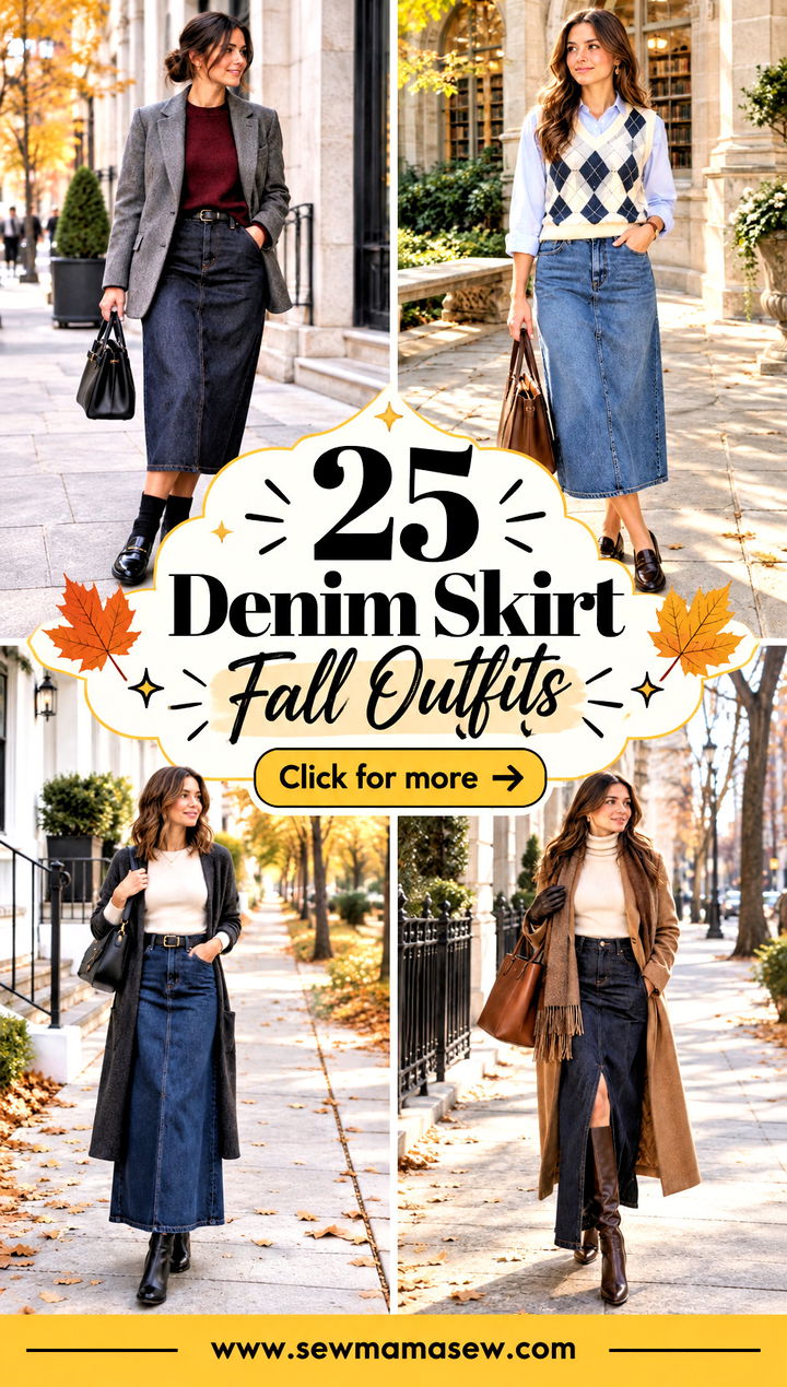 25 Denim Skirt Fall Outfits for Effortless Weekend Style - 25 Denim Skirt Fall Outfits for Effortless Weekend Style