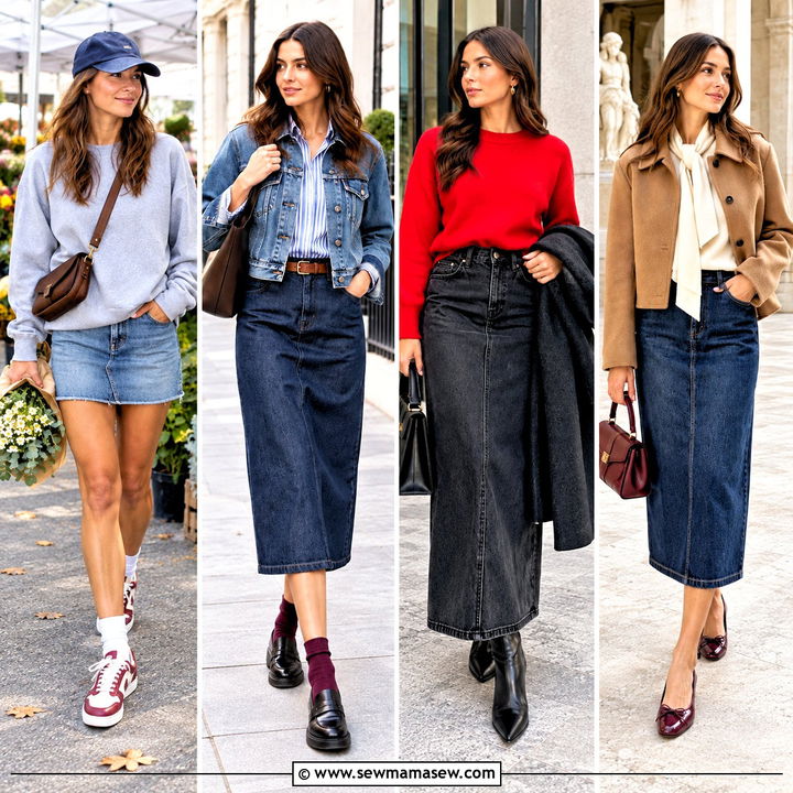 25 Denim Skirt Outfit Fall Ideas for Chic Everyday Looks