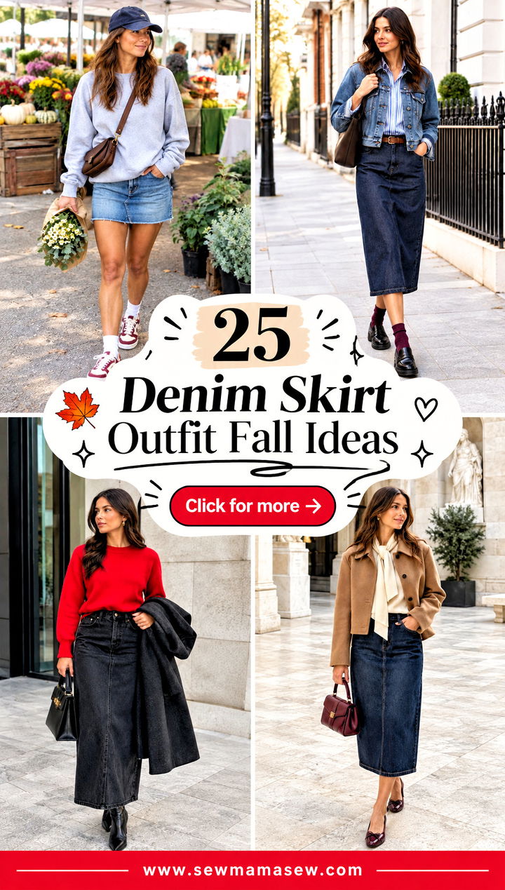 25 Denim Skirt Outfit Fall Ideas for Chic Everyday Looks - 25 Denim Skirt Outfit Fall Ideas for Chic Everyday Looks