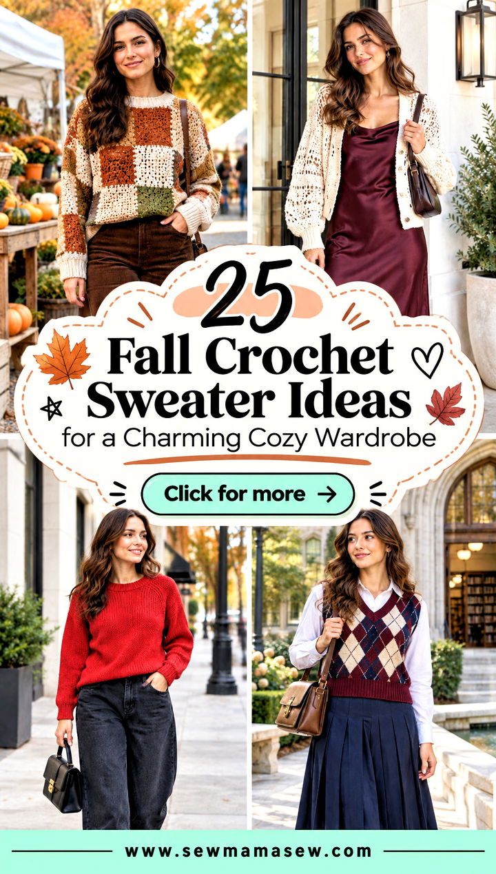 25 Fall Crochet Sweater Ideas for a Charming Cozy Wardrobe - 25 Fall Crochet Sweater Ideas for a Charming Cozy Wardrobe