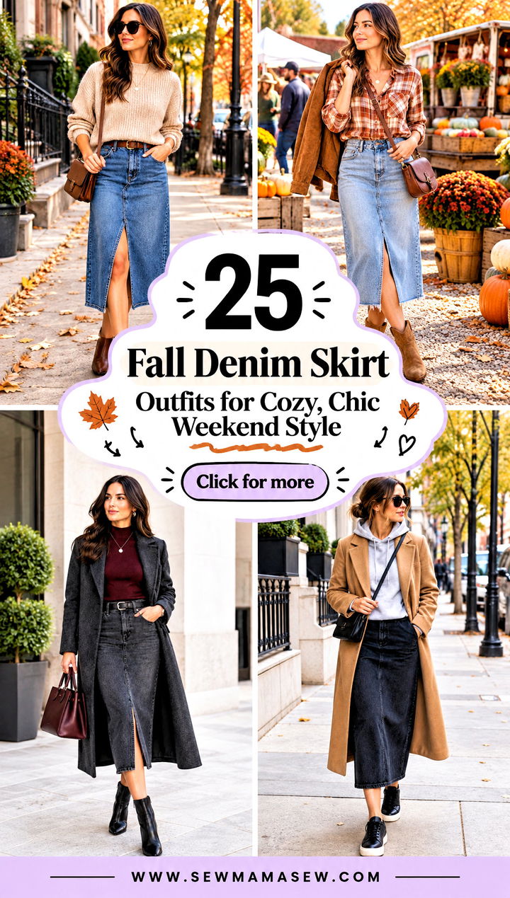 25 Fall Denim Skirt Outfits for Cozy Chic Weekend Style - 25 Fall Denim Skirt Outfits for Cozy, Chic Weekend Style