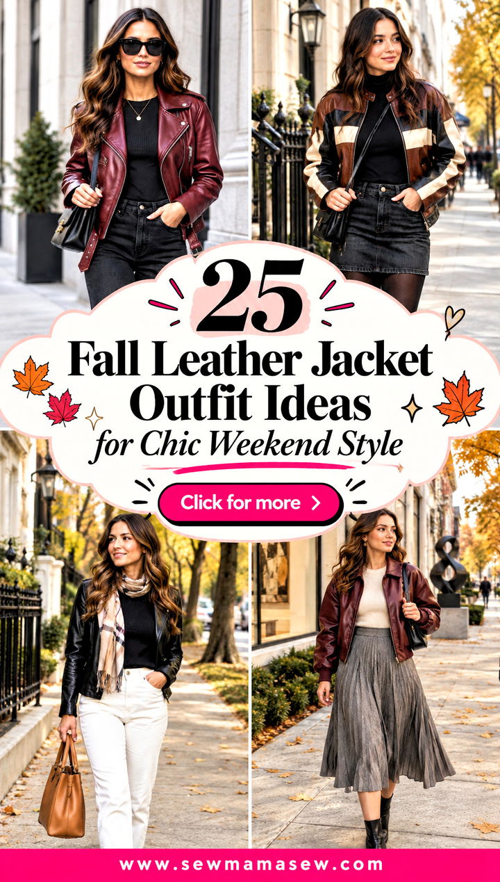 25 Fall Leather Jacket Outfit Ideas for Chic Weekend Style - 25 Fall Leather Jacket Outfit Ideas for Chic Weekend Style
