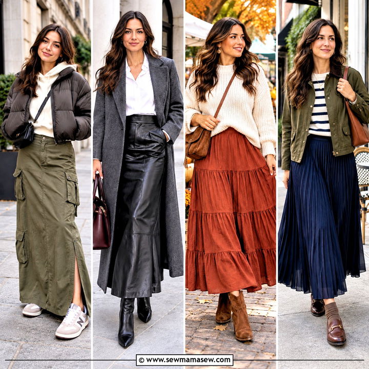25 Fall Long Skirt Outfits for Cozy Layers and Elegant Style