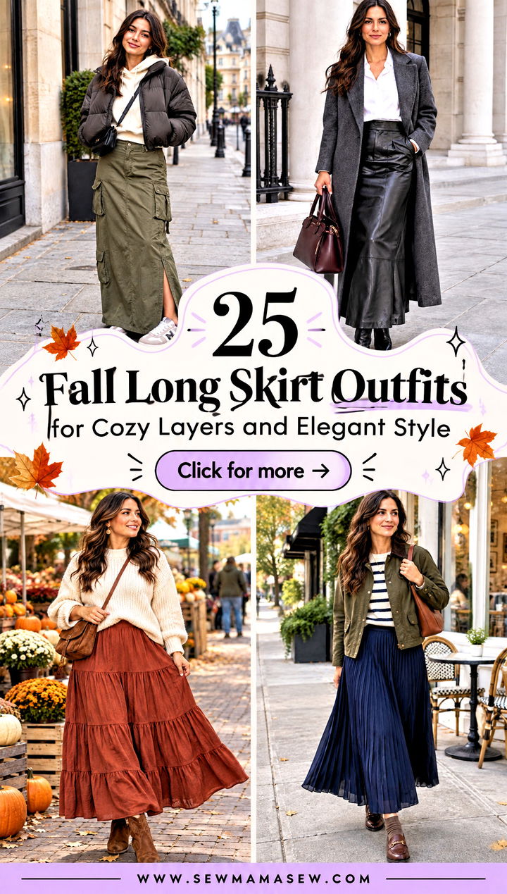 25 Fall Long Skirt Outfits for Cozy Layers and Elegant Style - 25 Fall Long Skirt Outfits for Cozy Layers and Elegant Style