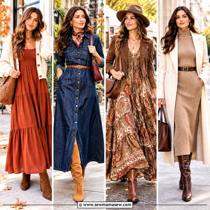 25 Fall Maxi Dress Ideas for Cozy Layers and Romantic Style
