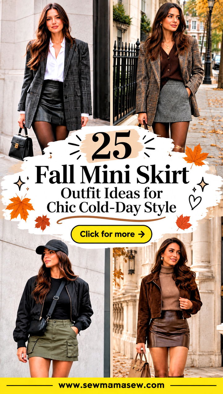 25 Fall Mini Skirt Outfit Ideas for Chic Cold-Day Style - 25 Fall Mini Skirt Outfit Ideas for Chic Cold-Day Style