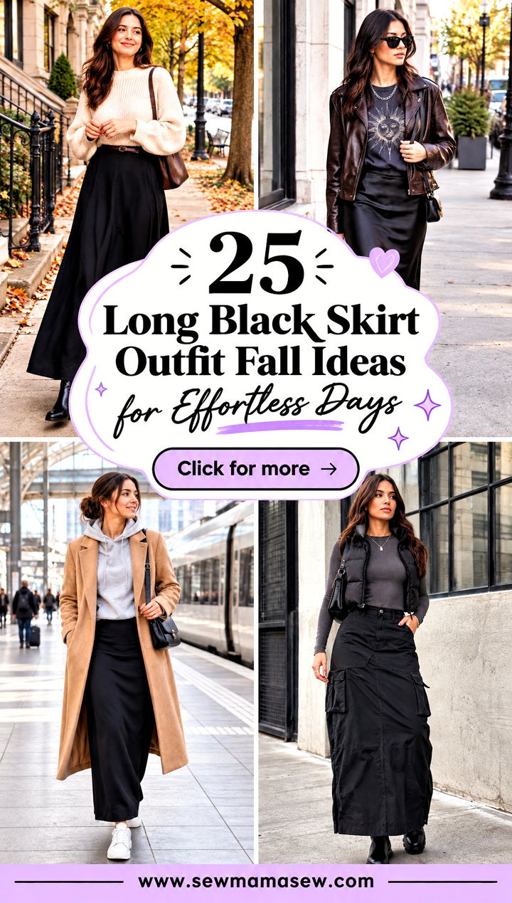 25 Long Black Skirt Outfit Fall Ideas for Effortless Days - 25 Long Black Skirt Outfit Fall Ideas for Effortless Days