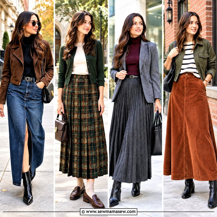25 Long Skirt Outfits for Fall That Make Layering a Joy