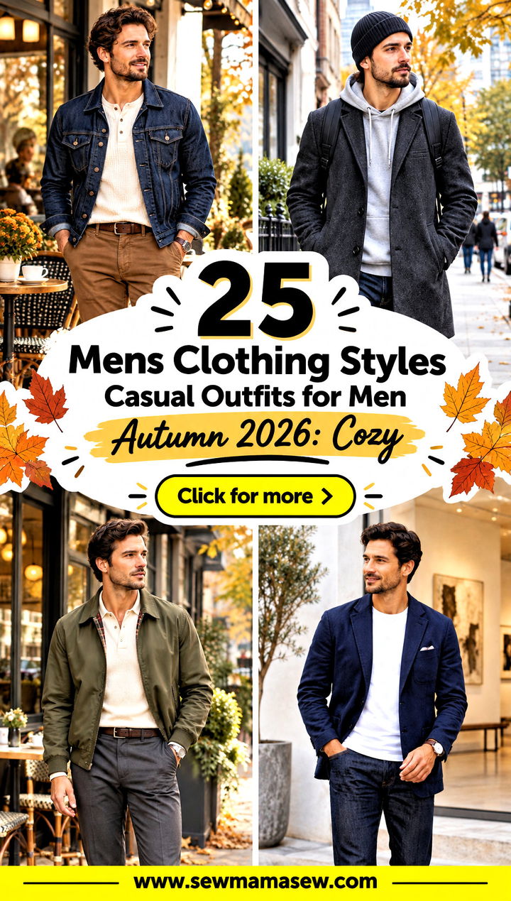 25 Mens Clothing Styles Casual Outfits for Men Autumn 2026 Cozy - 25 Mens Clothing Styles Casual Outfits for Men Autumn 2026: Cozy