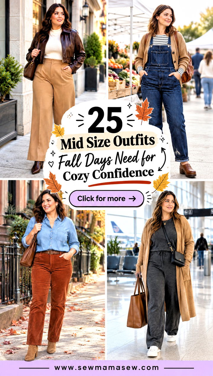 25 Mid Size Outfits Fall Days Need for Cozy Confidence - 25 Mid Size Outfits Fall Days Need for Cozy Confidence