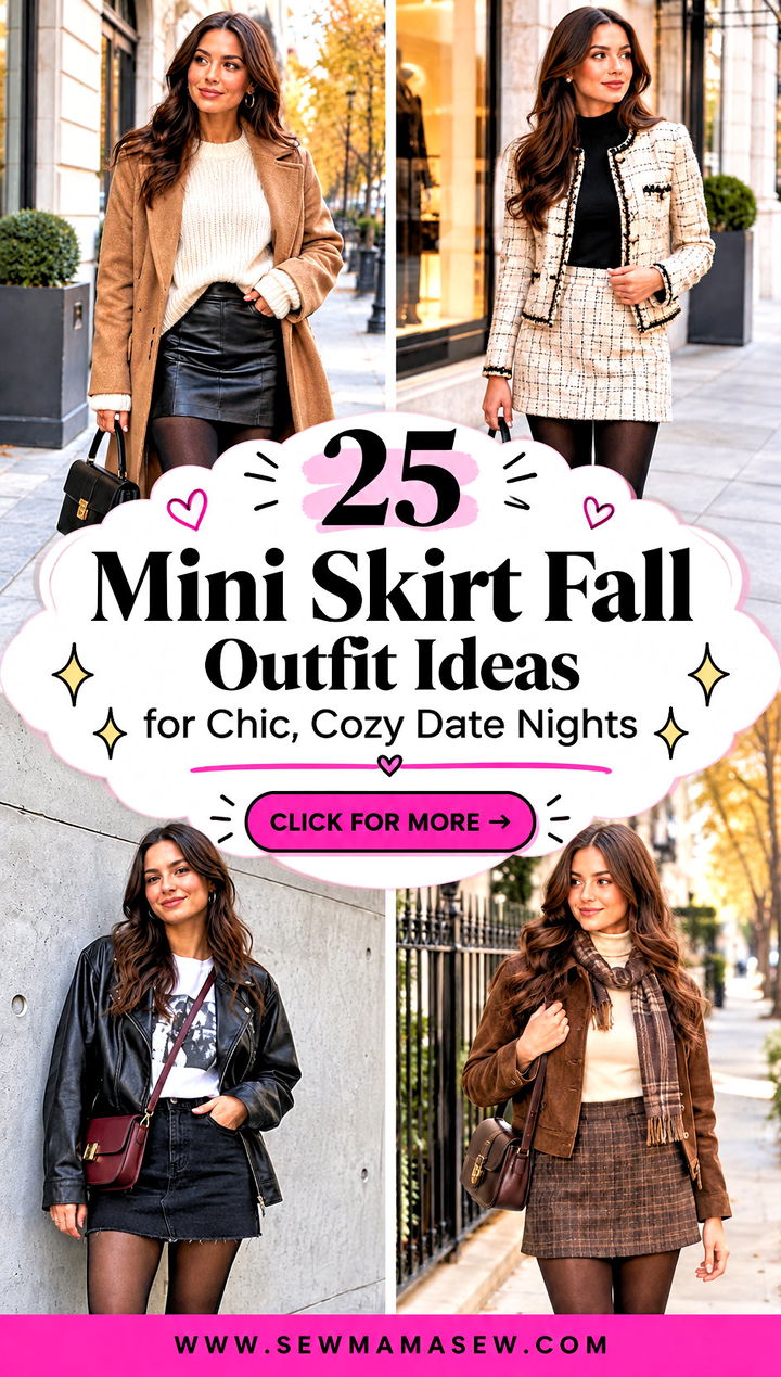 25 Mini Skirt Fall Outfit Ideas for Chic Cozy Date Nights - 25 Mini Skirt Fall Outfit Ideas for Chic, Cozy Date Nights