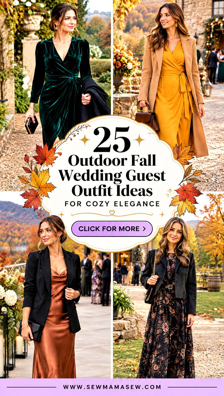 25 Outdoor Fall Wedding Guest Outfit Ideas for Cozy Elegance - 25 Outdoor Fall Wedding Guest Outfit Ideas for Cozy Elegance