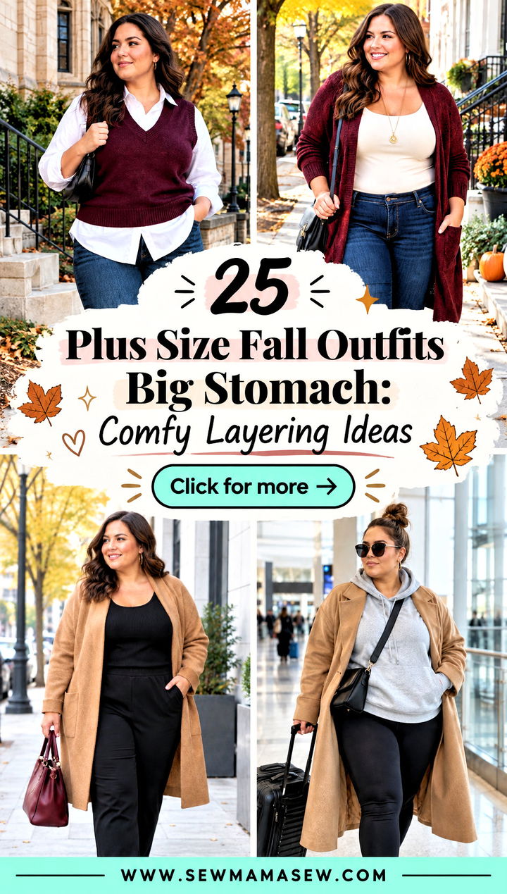 25 Plus Size Fall Outfits Big Stomach Comfy Layering Ideas - 25 Plus Size Fall Outfits Big Stomach: Comfy Layering Ideas
