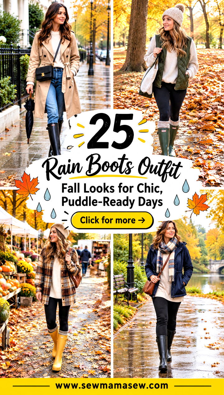 25 Rain Boots Outfit Fall Looks for Chic Puddle-Ready Days - 25 Rain Boots Outfit Fall Looks for Chic, Puddle-Ready Days