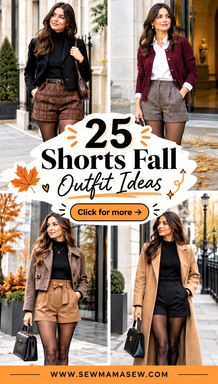 25 Shorts Fall Outfit Ideas for Cozy Transitional Style - 25 Shorts Fall Outfit Ideas for Cozy Transitional Style