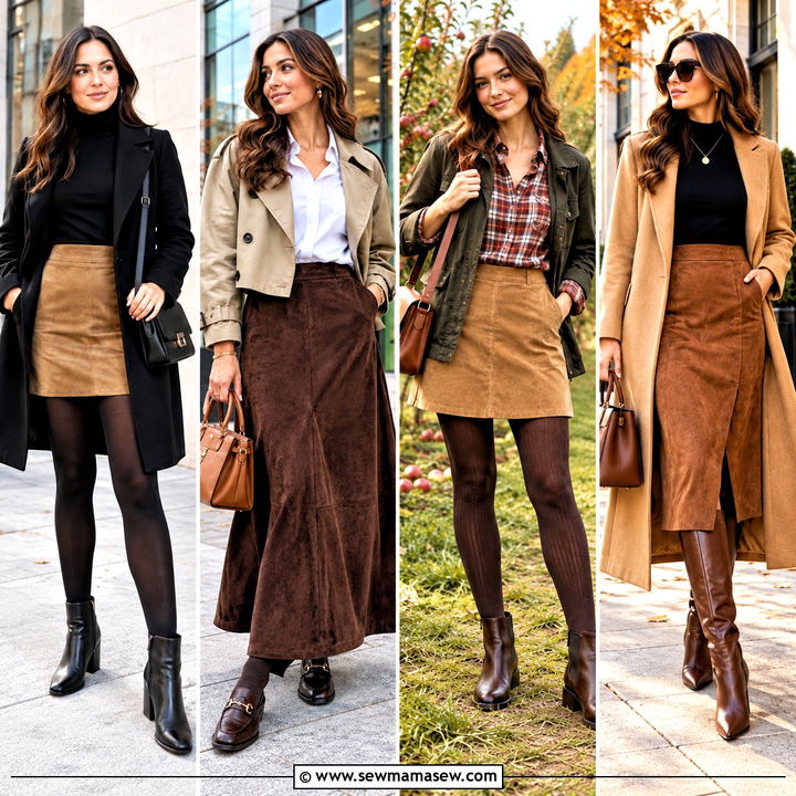 25 Suede Skirt Outfit Fall Ideas for Cozy Polished Style