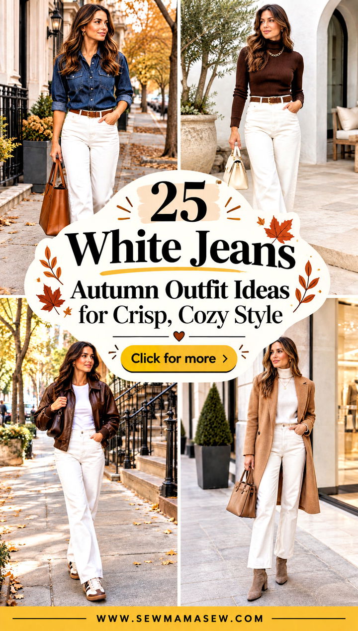 25 White Jeans Autumn Outfit Ideas for Crisp Cozy Style - 25 White Jeans Autumn Outfit Ideas for Crisp, Cozy Style