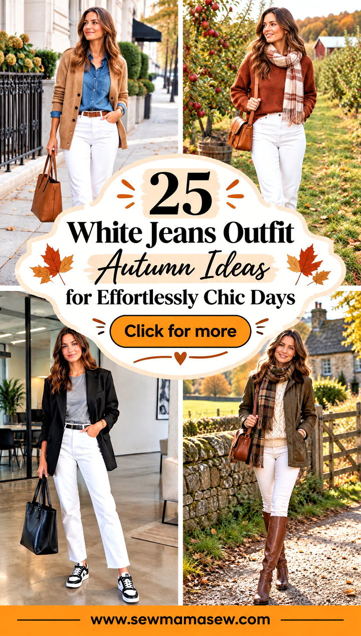 25 White Jeans Outfit Autumn Ideas for Effortlessly Chic Days - 25 White Jeans Outfit Autumn Ideas for Effortlessly Chic Days