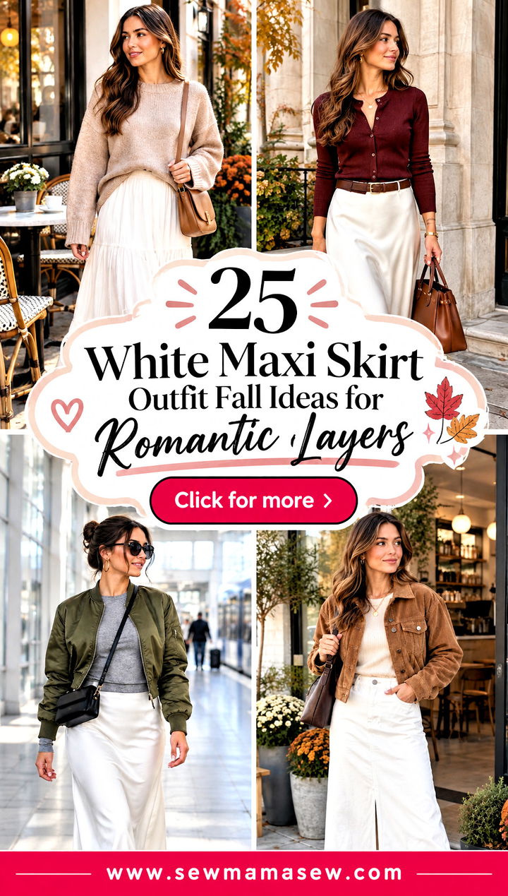 25 White Maxi Skirt Outfit Fall Ideas for Romantic Layers - 25 White Maxi Skirt Outfit Fall Ideas for Romantic Layers