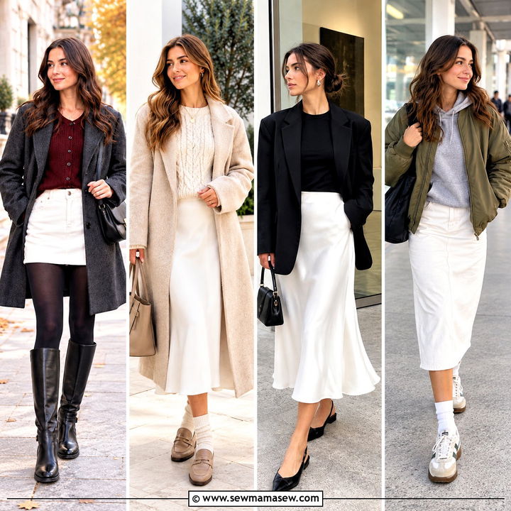 25 White Skirt Fall Outfit Ideas for Charming Everyday Looks