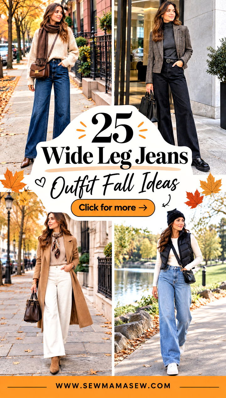 25 Wide Leg Jeans Outfit Fall Ideas for Cozy Weekend Looks - 25 Wide Leg Jeans Outfit Fall Ideas for Cozy Weekend Looks
