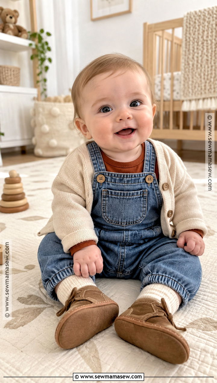 3 Month Old Denim Overalls And Bodysuit Fall Outfit - 15 3 month old fall outfits