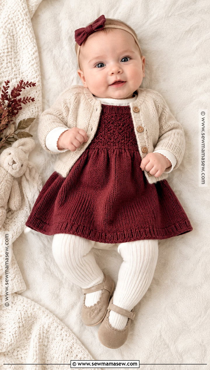 3 Month Old Knit Dress And Tights Fall Outfit - 15 3 month old fall outfits