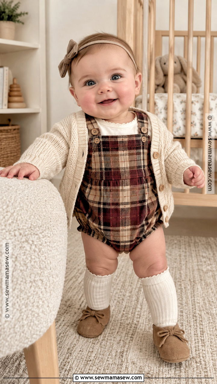 3 Month Old Plaid Romper And Bodysuit Fall Outfit - 15 3 month old fall outfits