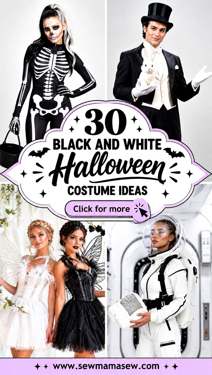 30 Black And White Halloween Costume Ideas - 30 Black And White Halloween Costume Ideas