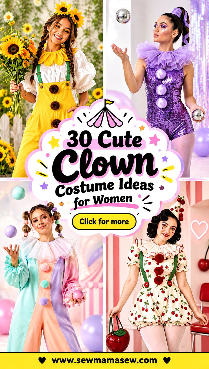 30 Cute Clown Costume Ideas for Women - 30 Cute Clown Costume Ideas for Women