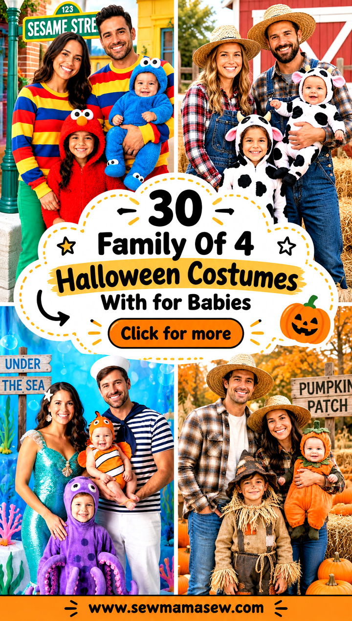 30 Family Of 4 Halloween Costumes With for Babies - 30 Family Of 4 Halloween Costumes With for Babies