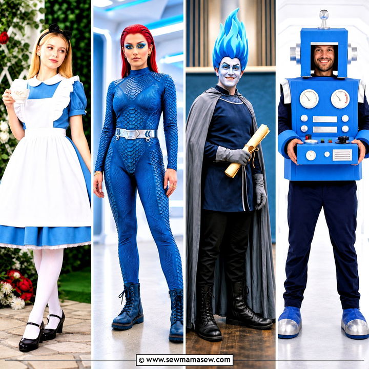 30 blue costumes