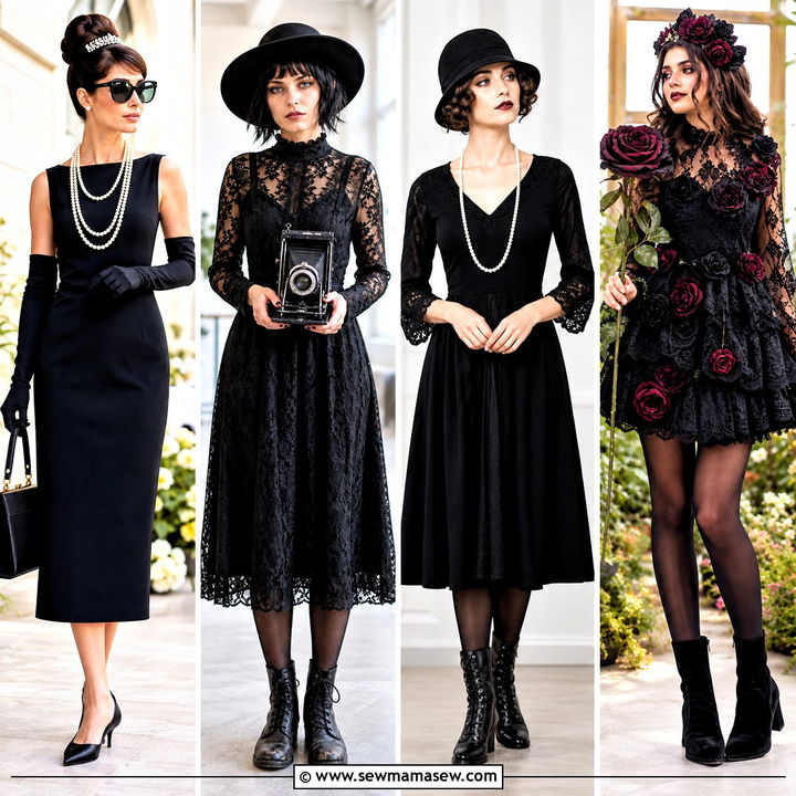 30 costumes with black dress