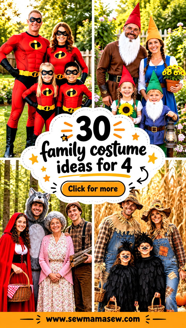 30 family costume ideas for 4 - 30 family costume ideas for 4