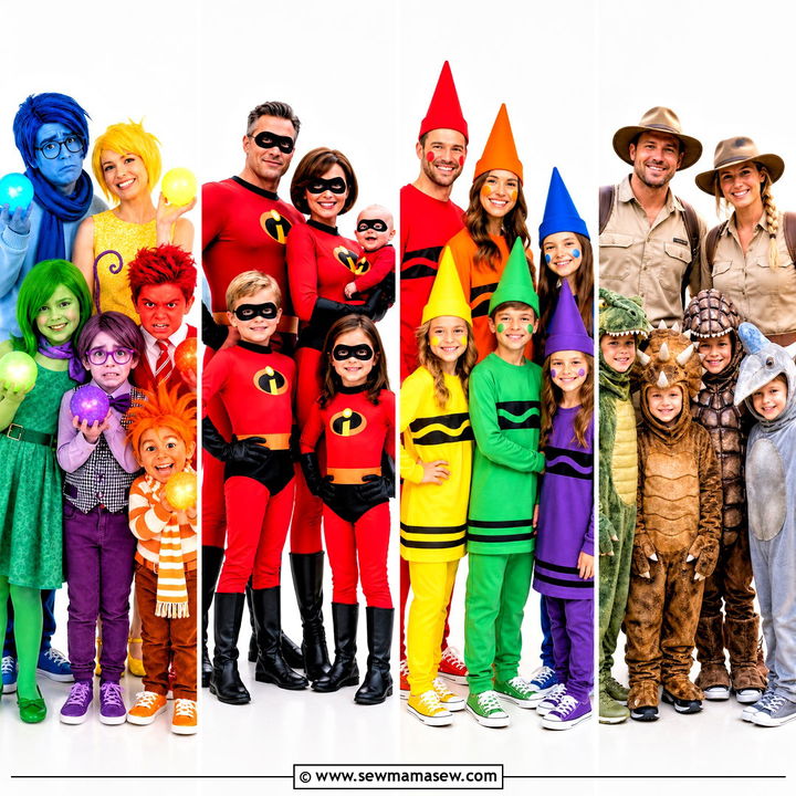30 family of 6 halloween costumes