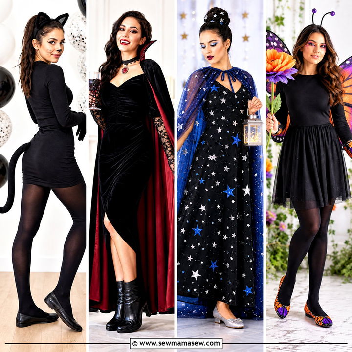 30 halloween costumes with black dress