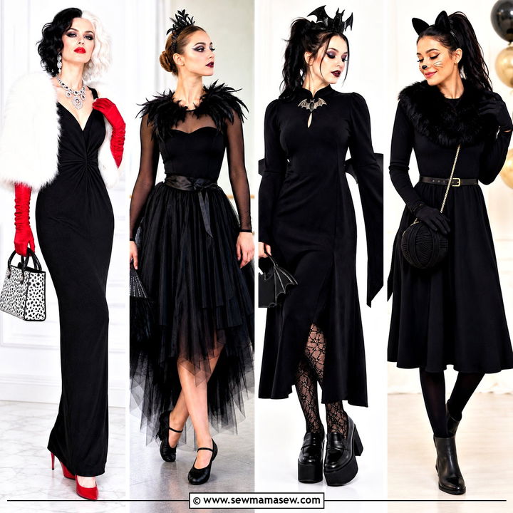 30 long black dress halloween costume ideas