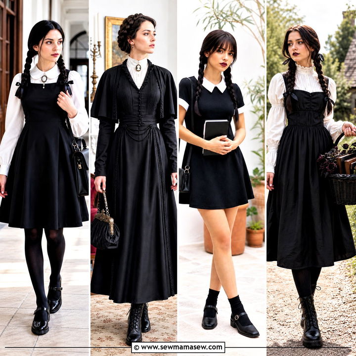 30 Wednesday Addams Dress Ideas for a Spooky Chic Halloween
