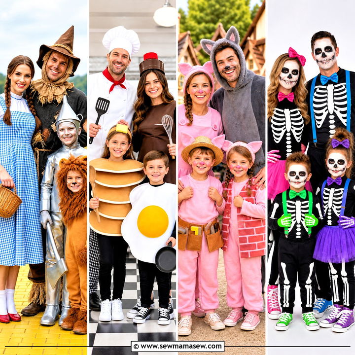 35 family costumes for four