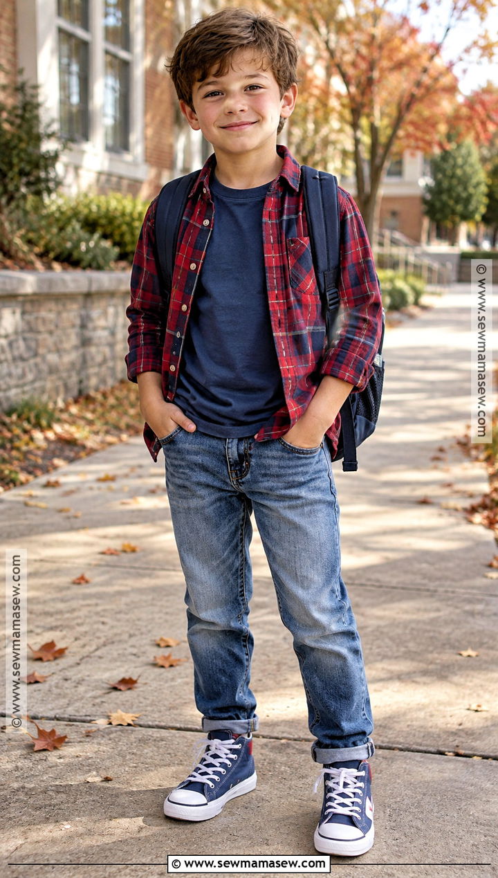 3rd Grade Flannel Shirt With T Shirt And Jeans - 15 3Rd Grade Shirts Back To School