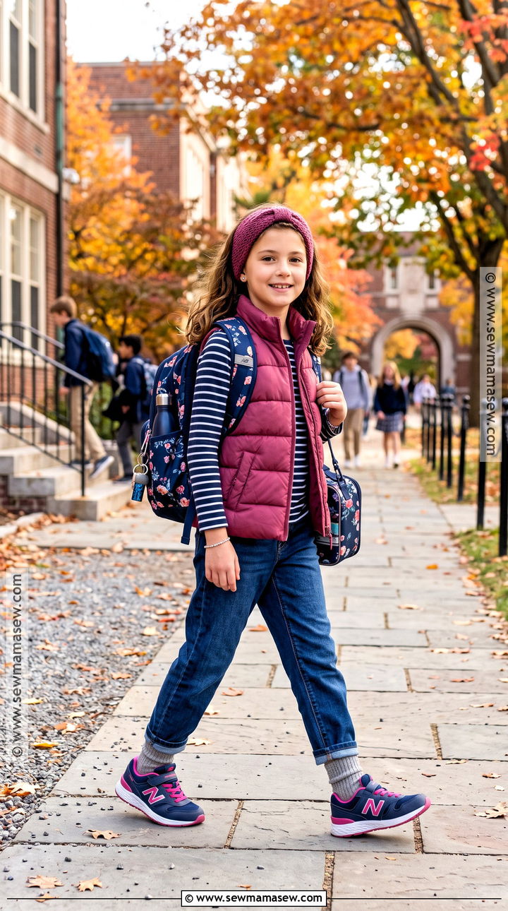 4th Grade Puffer Vest And Jeans Outfit - 20 back to school outfits 4th grade for girls