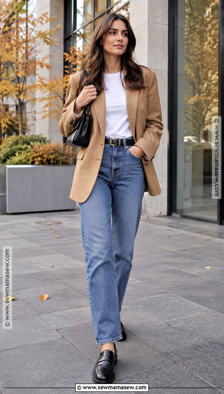 60 Degree Fall Outfit With A Blazer And Jeans - 25 60 degree weather outfit fall ideas