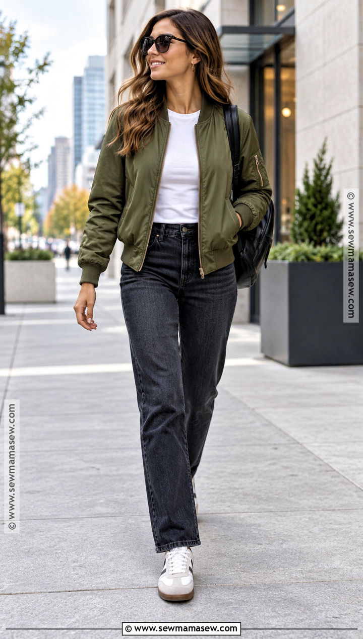 60 Degree Fall Outfit With A Bomber Jacket - 25 60 degree weather outfit fall ideas