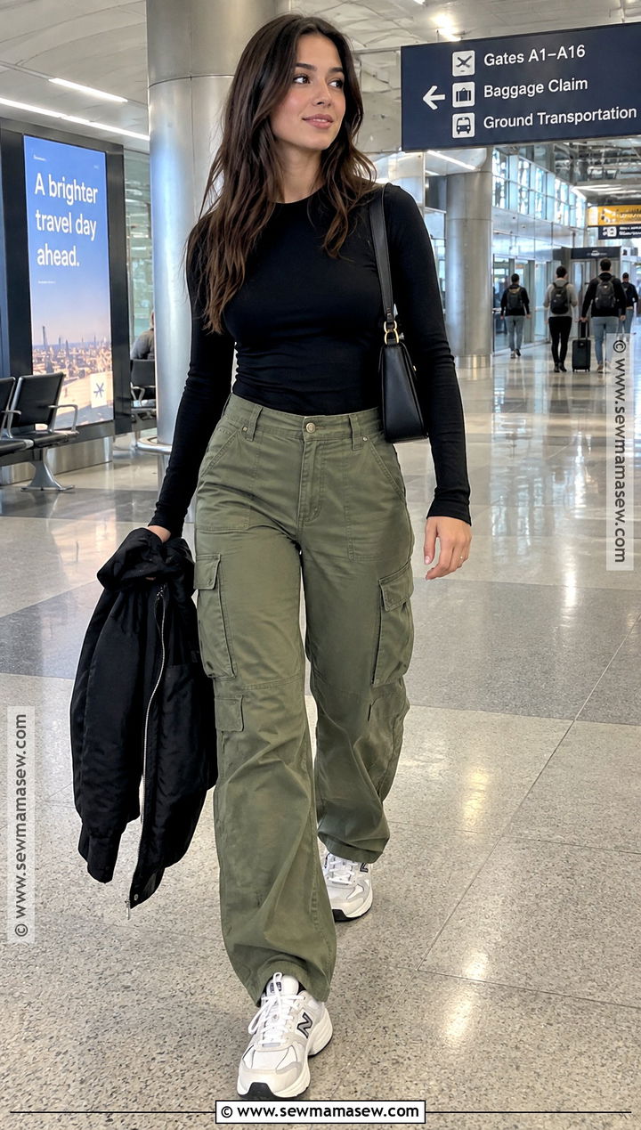 60 Degree Fall Outfit With A Long Sleeve Tee And Cargo Pants - 25 60 degree weather outfit fall ideas
