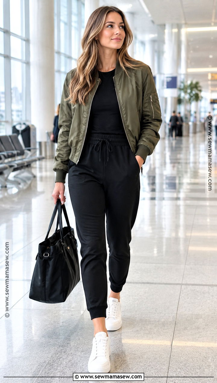 60 Degree Fall Outfit With Bomber Jacket And Joggers - 20 60 degree weather outfit fall casual ideas