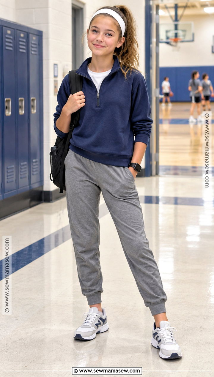 6th Grade Quarter Zip And Track Pants Outfit - 15 Back To School Clothes 6Th Grade